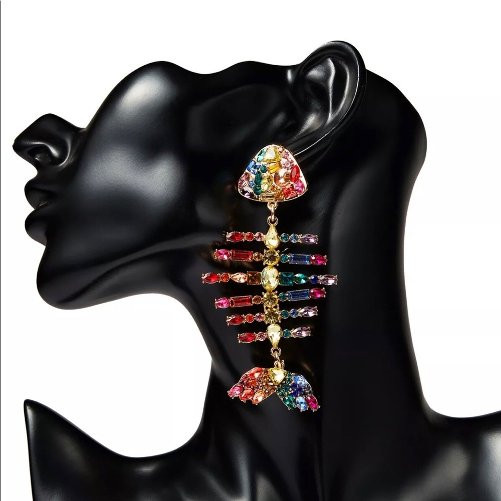 Fancy Fish Multicolored Dazzling Dangle Earrings